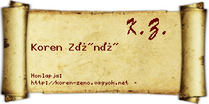 Koren Zénó névjegykártya
